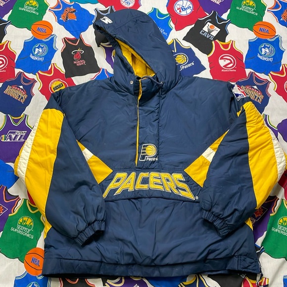 STARTER Other - Vintage STARTER Indiana Pacers Pullover Puffer Coat
